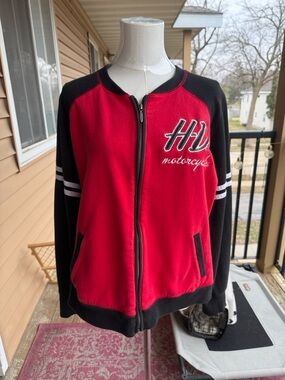 Harley-Davidson Red & Black Zip Front Jacket